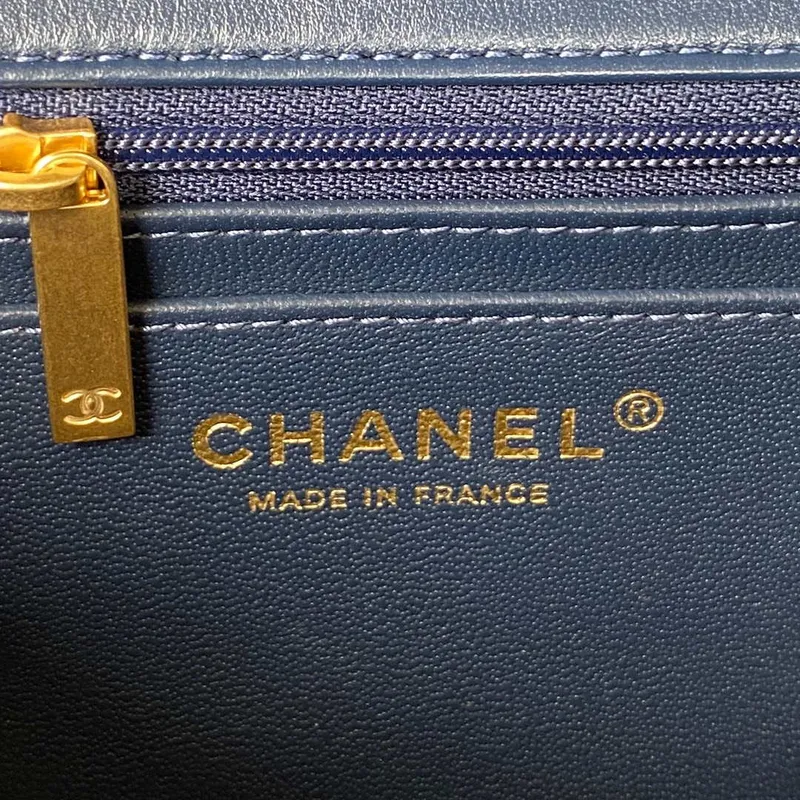 Chanel AS2431 Mini flap Navy Blue Lambskin taška s horním uchem Gold