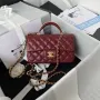 Chanel AS2431 Mini flap Wine Red Lambskin taška s horním uchem Gold
