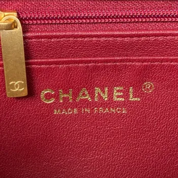 Chanel AS2431 Mini flap Wine Red Lambskin taška s horním uchem Gold