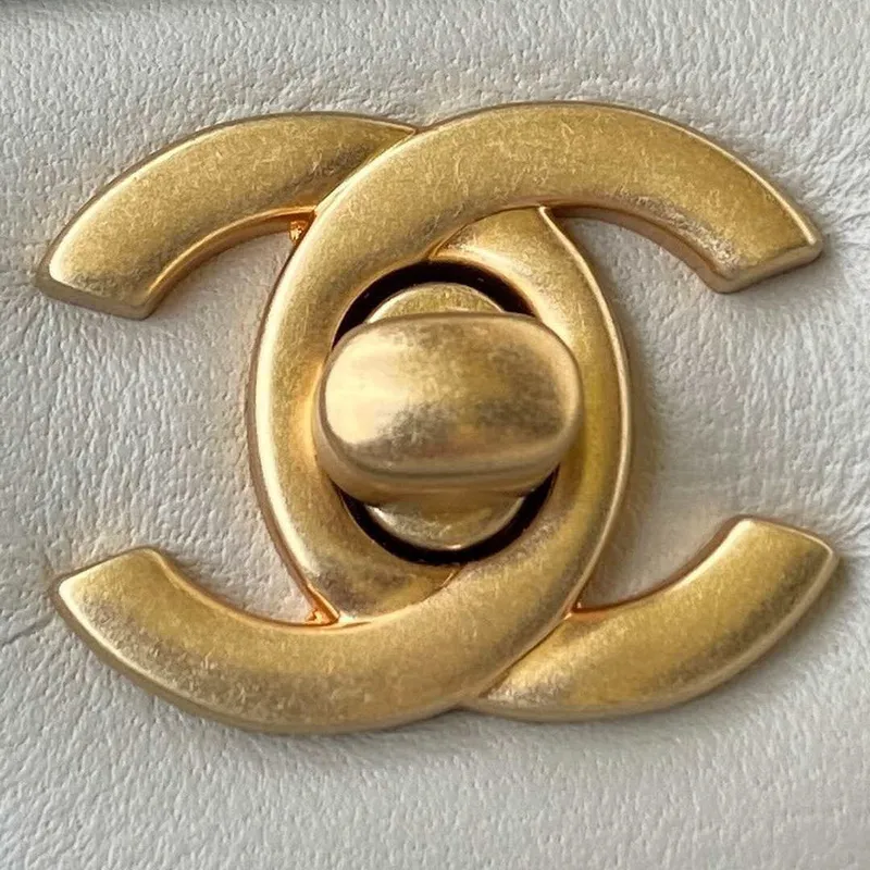 Chanel Mini flap Lambskin taška s horním uchem AS2431 Světle zelená Zlatá