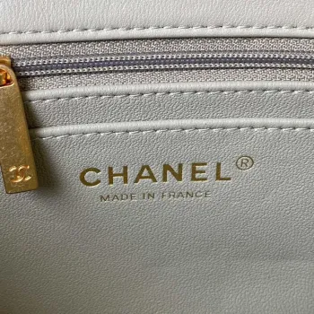 Chanel Mini flap Lambskin taška s horním uchem AS2431 Světle zelená Zlatá