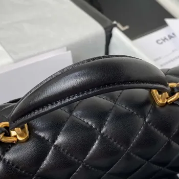 Chanel Mini flap Lambskin taška s horním uchem AS2431 Černá zlatá