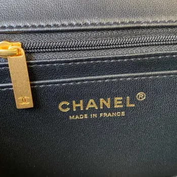 Chanel Mini flap Lambskin taška s horním uchem AS2431 Černá zlatá
