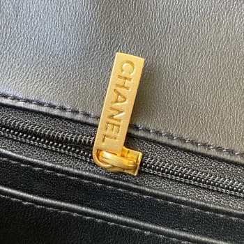 Chanel Mini flap Lambskin taška s horním uchem AS2431 Černá zlatá