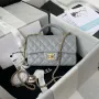Chanel Mini flap Lambskin taška s horním uchem AS2431 Šedá zlatá
