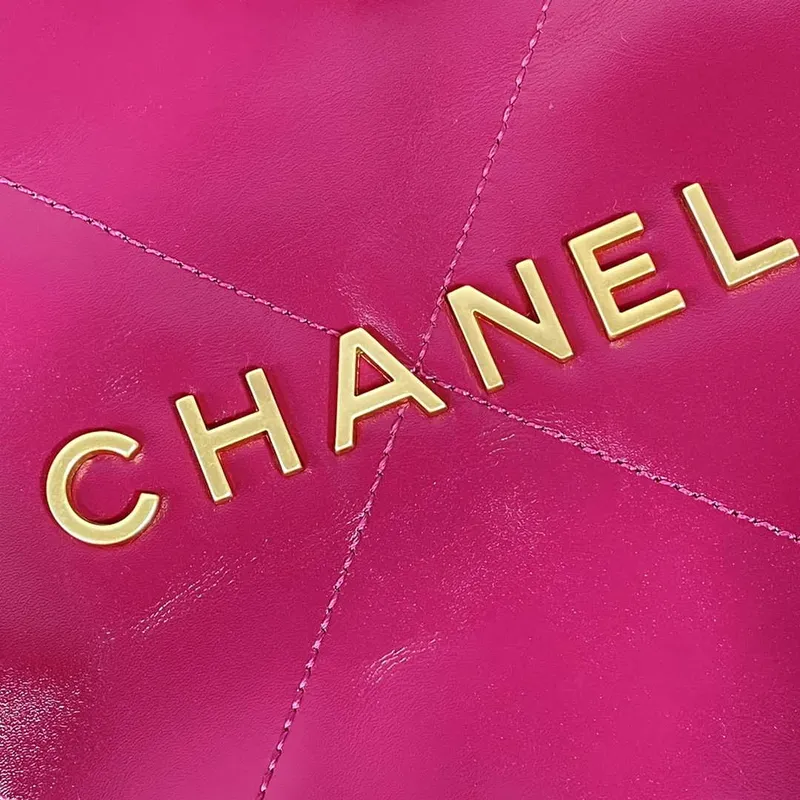 Chanel 22 Malá kabelka Lesklá telecí kůže AS3260 Růžová červená