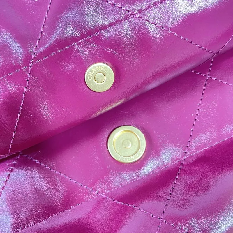 Chanel 22 Malá kabelka Lesklá telecí kůže AS3260 Růžová červená