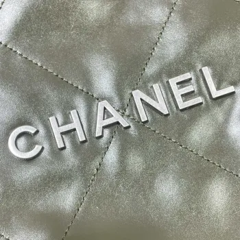 Chanel 22 Malá kabelka Lesklá telecí kůže AS3260 Tmavě zelená