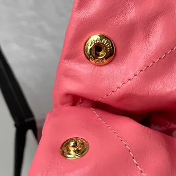 Chanel 22 Kabelka AS3261 Lesklá telecí kůže Zlatý kov Korálově růžová