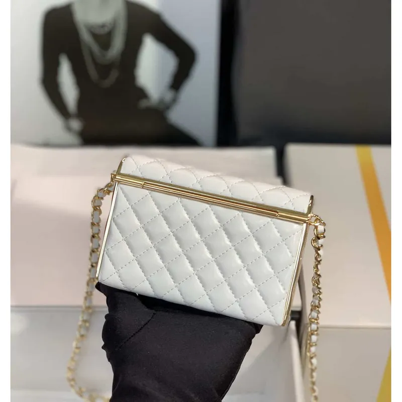 Chanel AS3308 Malá večerní kabelka 22A Limitovaná edice Bílá jehněčí kůže Zlatá