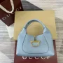 Gucci 837467 Gucci Softbit Střední Taška s Horním Uchem Šedá Modrá