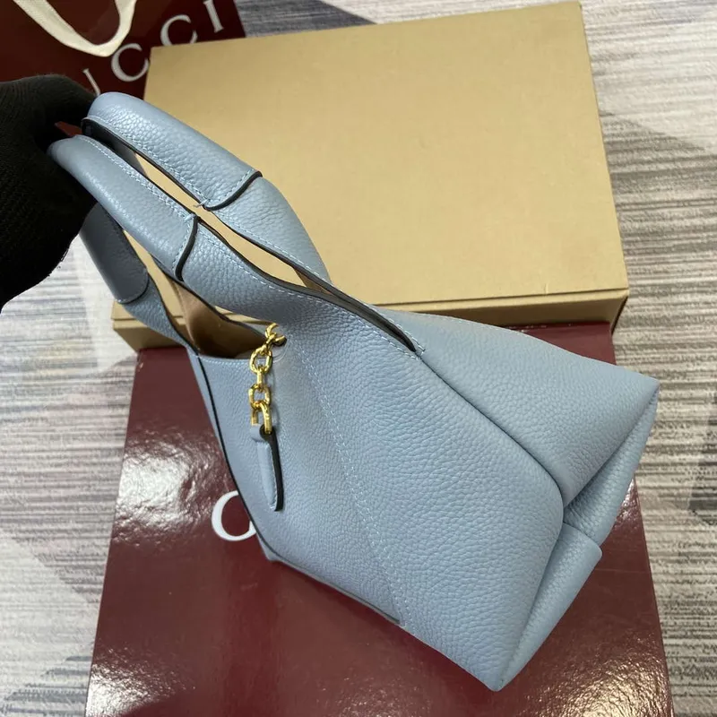 Gucci 837467 Gucci Softbit Střední Taška s Horním Uchem Šedá Modrá