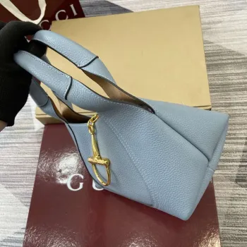 Gucci 837467 Gucci Softbit Střední Taška s Horním Uchem Šedá Modrá