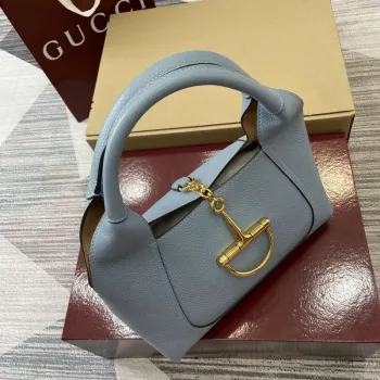 Gucci 837467 Gucci Softbit Střední Taška s Horním Uchem Šedá Modrá