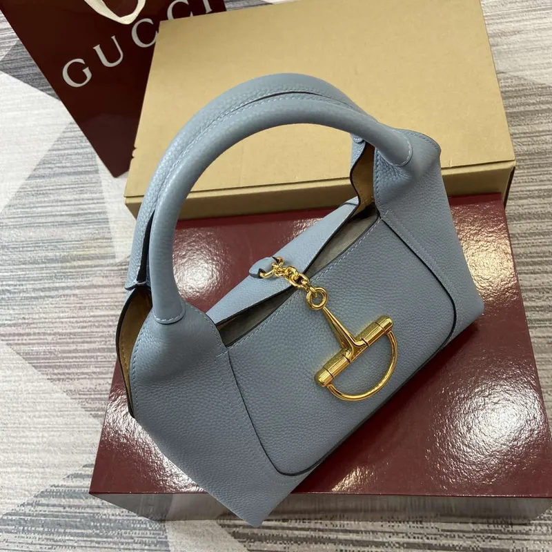 Gucci 837467 Gucci Softbit Střední Taška s Horním Uchem Šedá Modrá