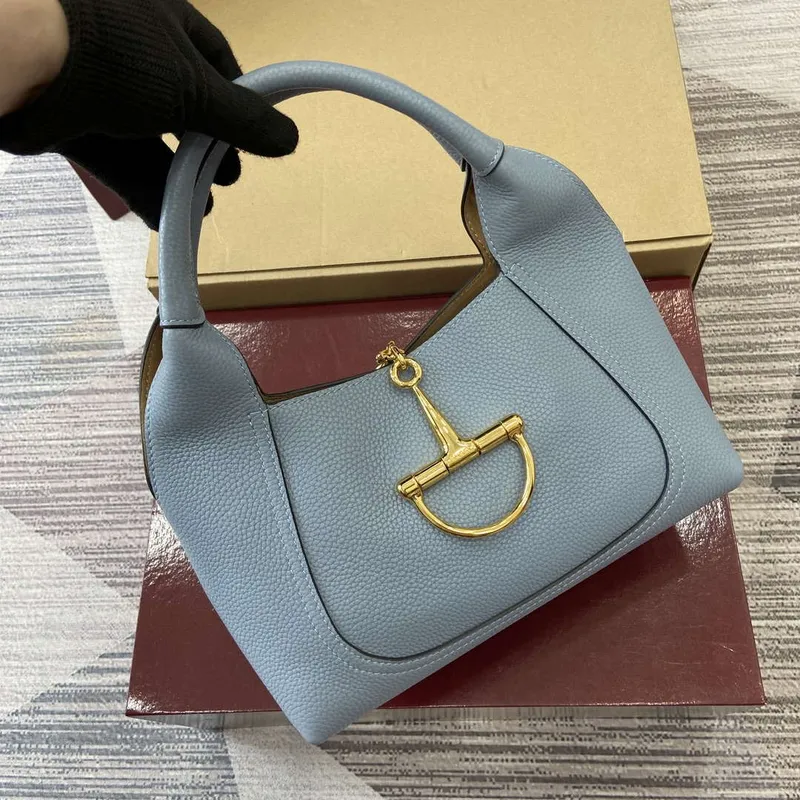 Gucci 837467 Gucci Softbit Střední Taška s Horním Uchem Šedá Modrá