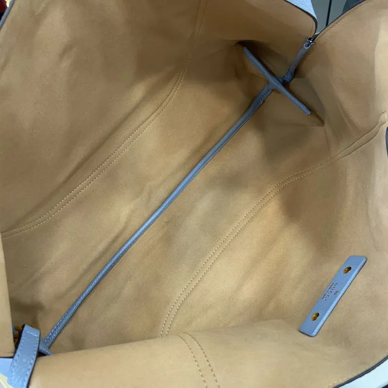 Gucci 837466 Gucci Softbit Maxi Kabelka přes rameno Šedá modrá