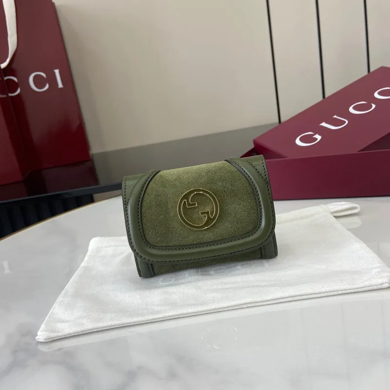 Gucci 818795 Gucci Blondie pouzdro na karty z jemné kůže Zelené