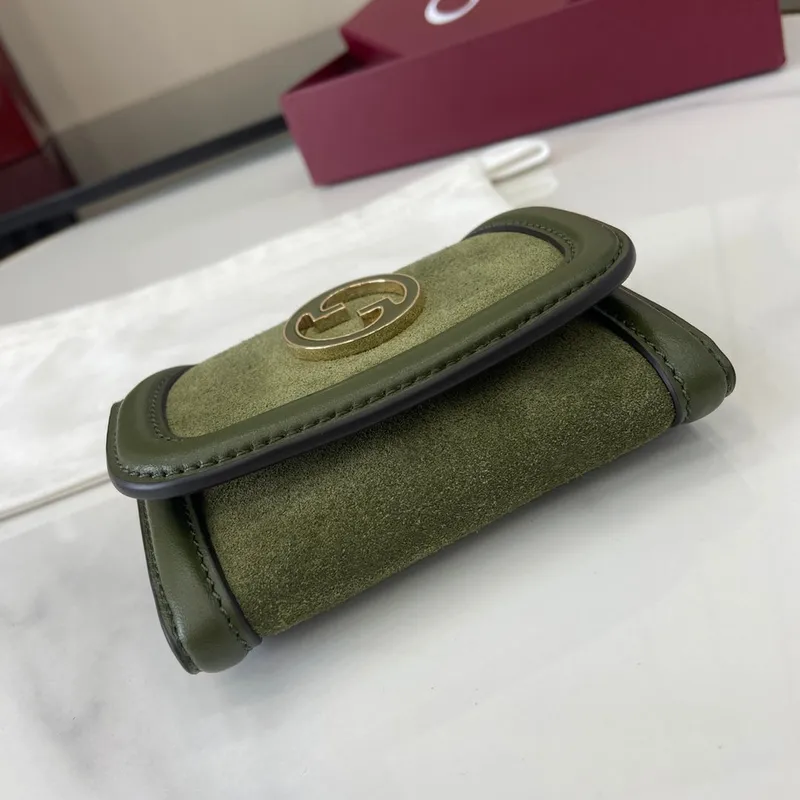 Gucci 818795 Gucci Blondie pouzdro na karty z jemné kůže Zelené