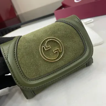 Gucci 818795 Gucci Blondie pouzdro na karty z jemné kůže Zelené