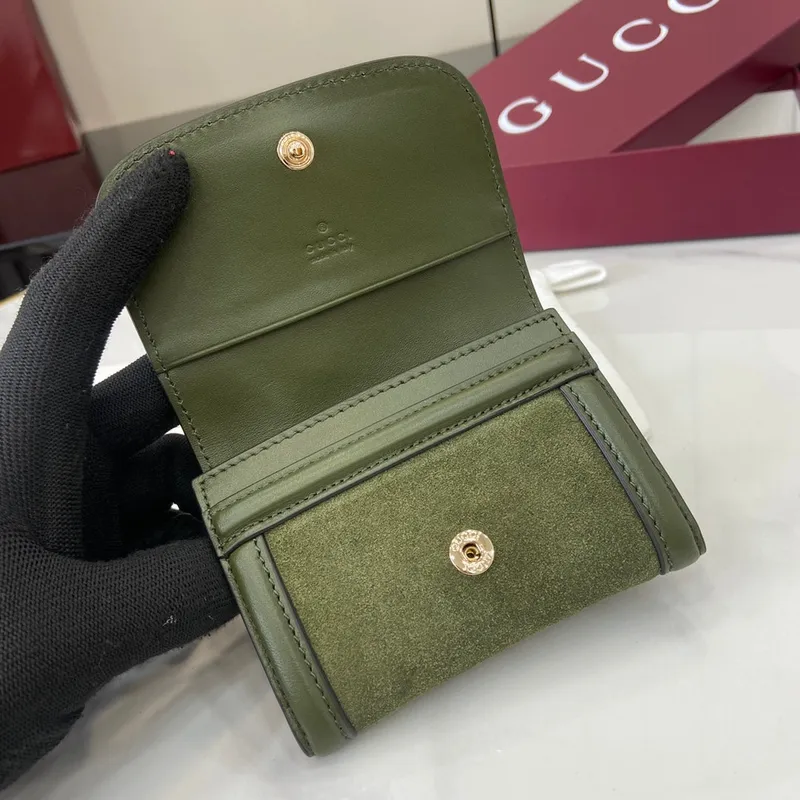 Gucci 818795 Gucci Blondie pouzdro na karty z jemné kůže Zelené