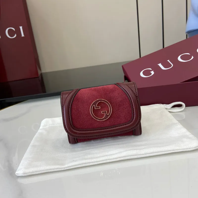 Gucci 818795 Gucci Blondie pouzdro na karty z jemné kůže vínově červené