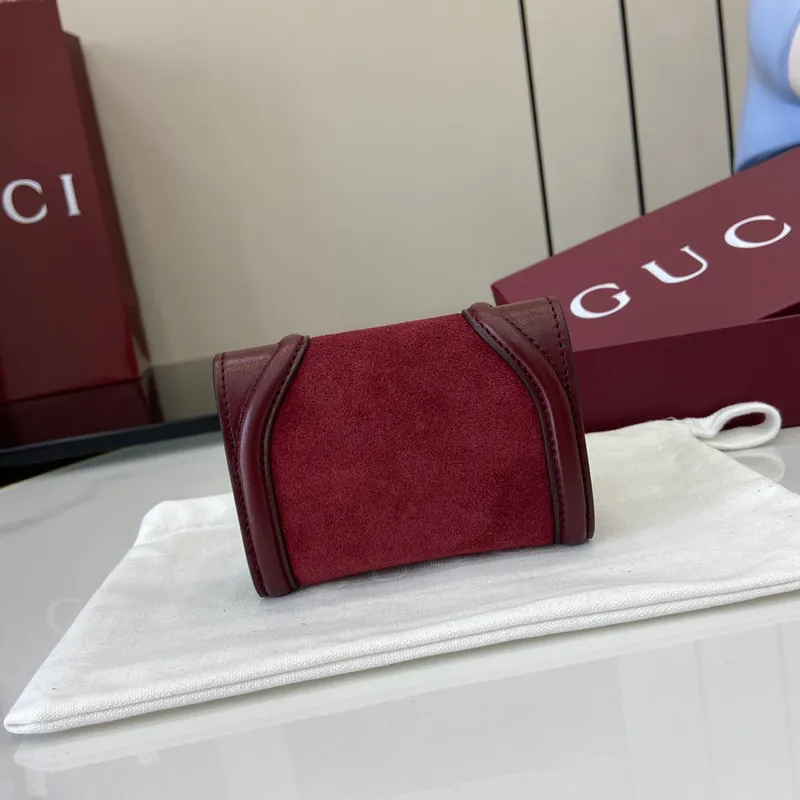 Gucci 818795 Gucci Blondie pouzdro na karty z jemné kůže vínově červené