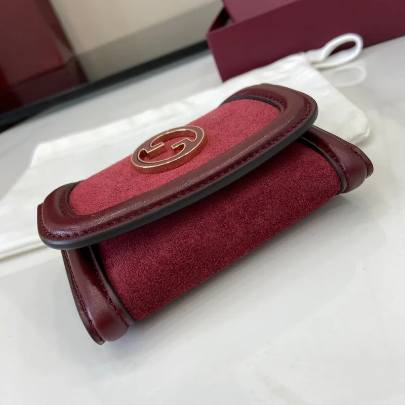 Gucci 818795 Gucci Blondie pouzdro na karty z jemné kůže vínově červené