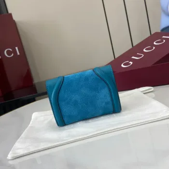 Gucci 818795 Gucci Blondie pouzdro na karty z jemné kůže Modrá