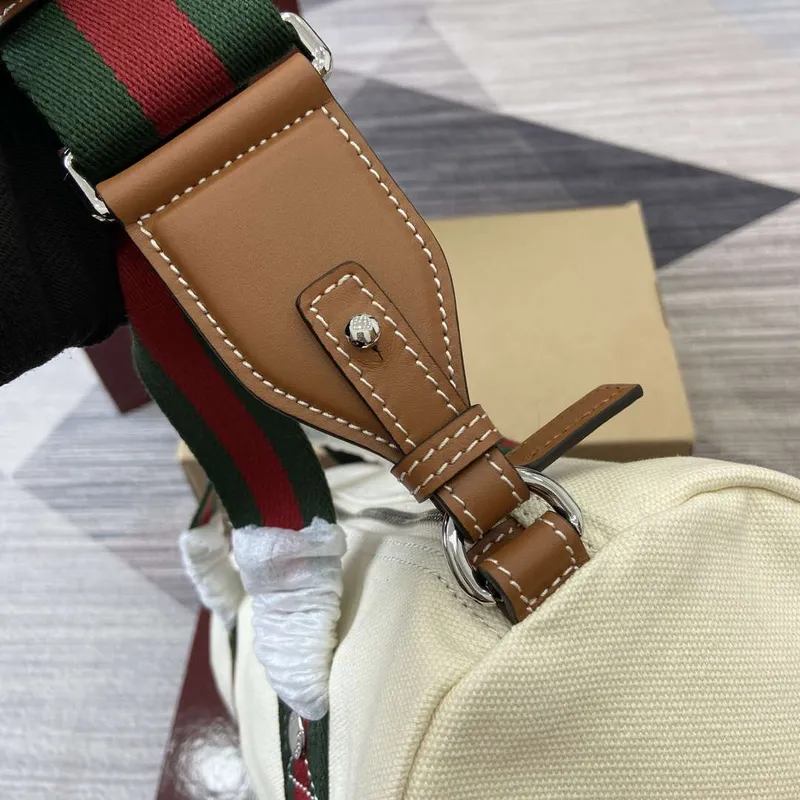 Gucci 816865 Malá tištěná plátěná taška Off white