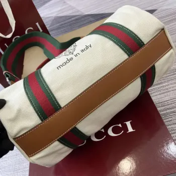 Gucci 816865 Malá tištěná plátěná taška Off white