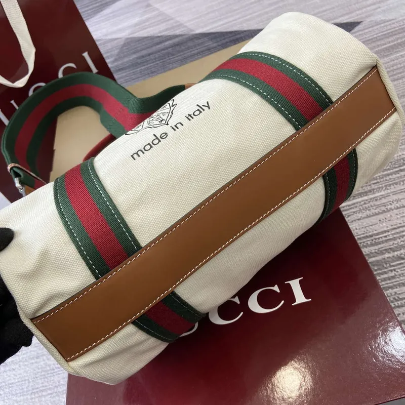 Gucci 816865 Malá tištěná plátěná taška Off white
