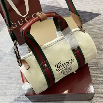 Gucci 816865 Malá tištěná plátěná taška Off white
