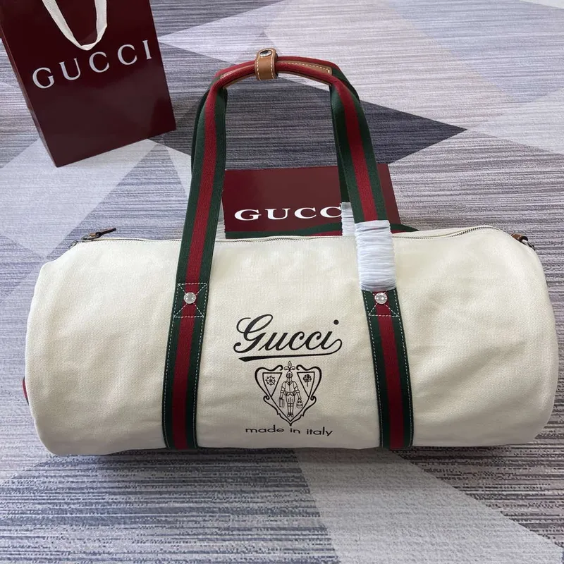 Gucci 816866 Velká tištěná plátěná taška Off white