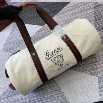 Gucci 816866 Velká tištěná plátěná taška Off white