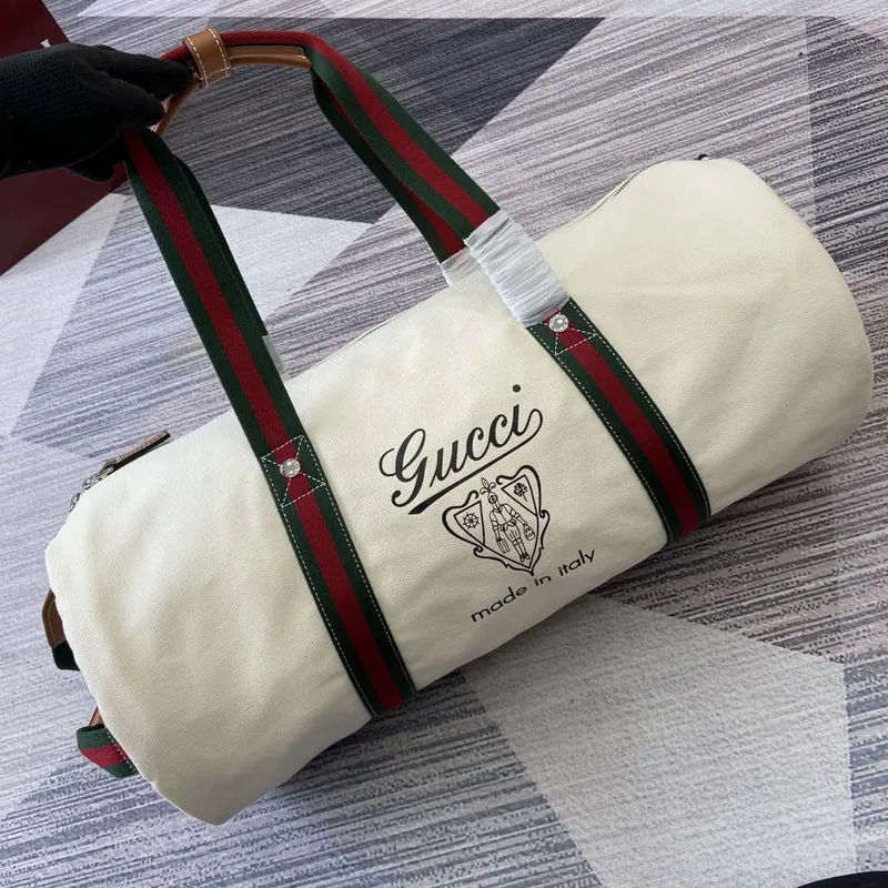 Gucci 816866 Velká tištěná plátěná taška Off white