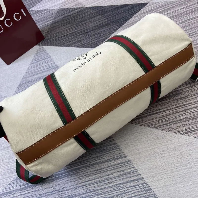 Gucci 816866 Velká tištěná plátěná taška Off white