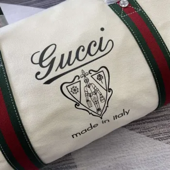 Gucci 816866 Velká tištěná plátěná taška Off white