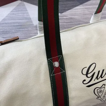 Gucci 816866 Velká tištěná plátěná taška Off white