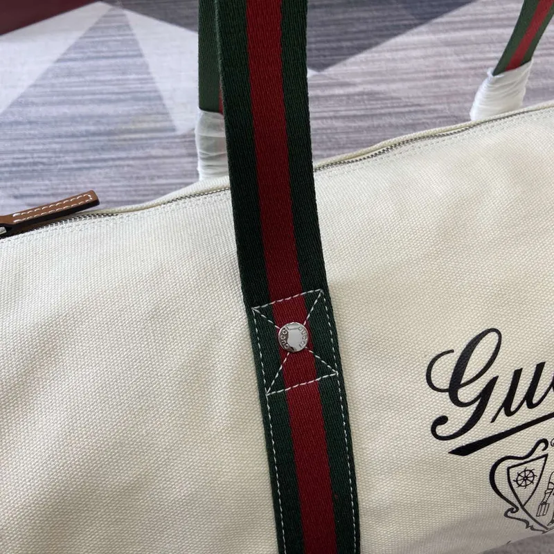 Gucci 816866 Velká tištěná plátěná taška Off white