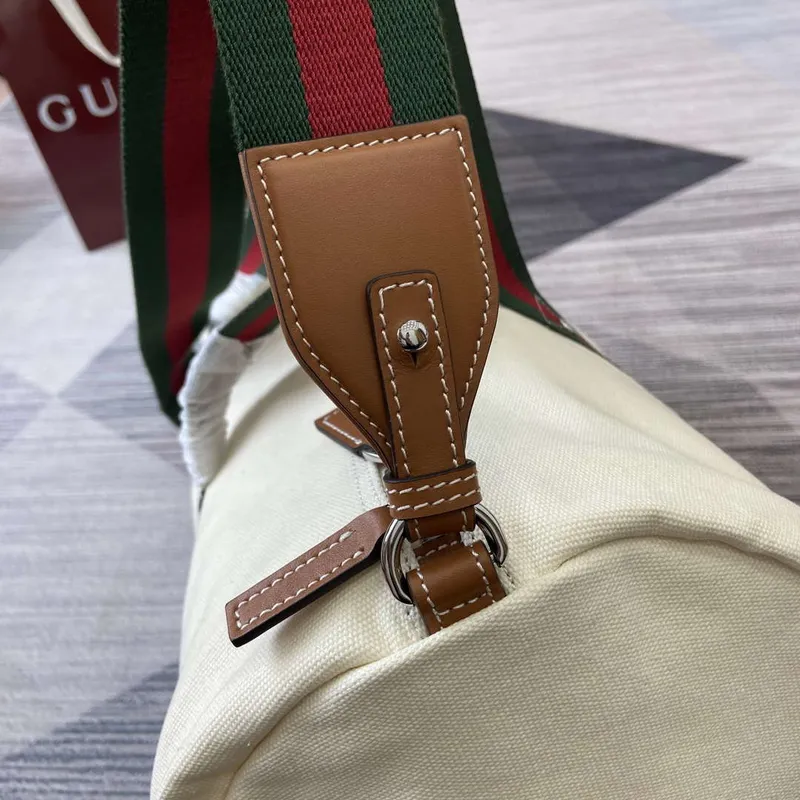 Gucci 816866 Velká tištěná plátěná taška Off white