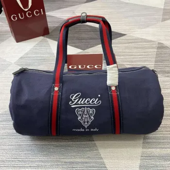 Gucci 816866 Velká tištěná plátěná taška na sport Dark Blue