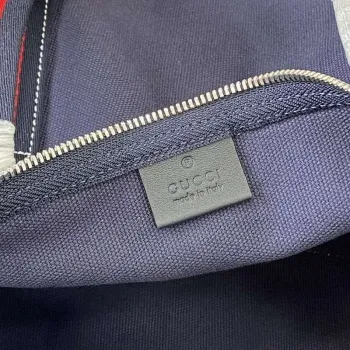 Gucci 816866 Velká tištěná plátěná taška na sport Dark Blue