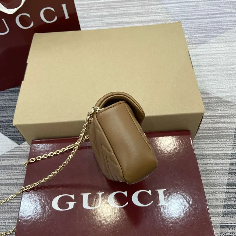 Gucci 841290 GG Marmont Mini Kabelka přes rameno Hnědá