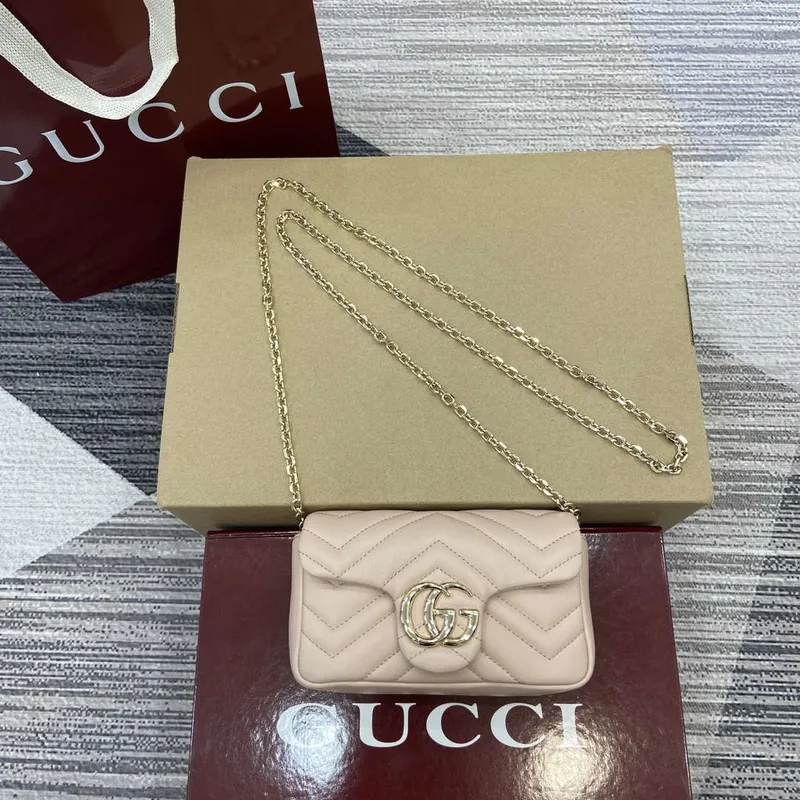 Gucci 841290 GG Marmont Mini Kabelka přes rameno Světle růžová