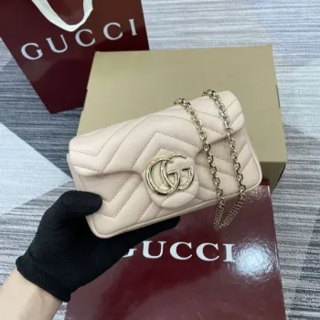 Gucci 841290 GG Marmont Mini Kabelka přes rameno Světle růžová
