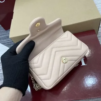 Gucci 841290 GG Marmont Mini Kabelka přes rameno Světle růžová