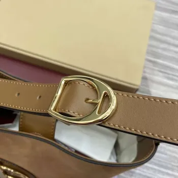 Gucci 833660 Gucci 73 Střední kabela na rameno Hnědá semiš