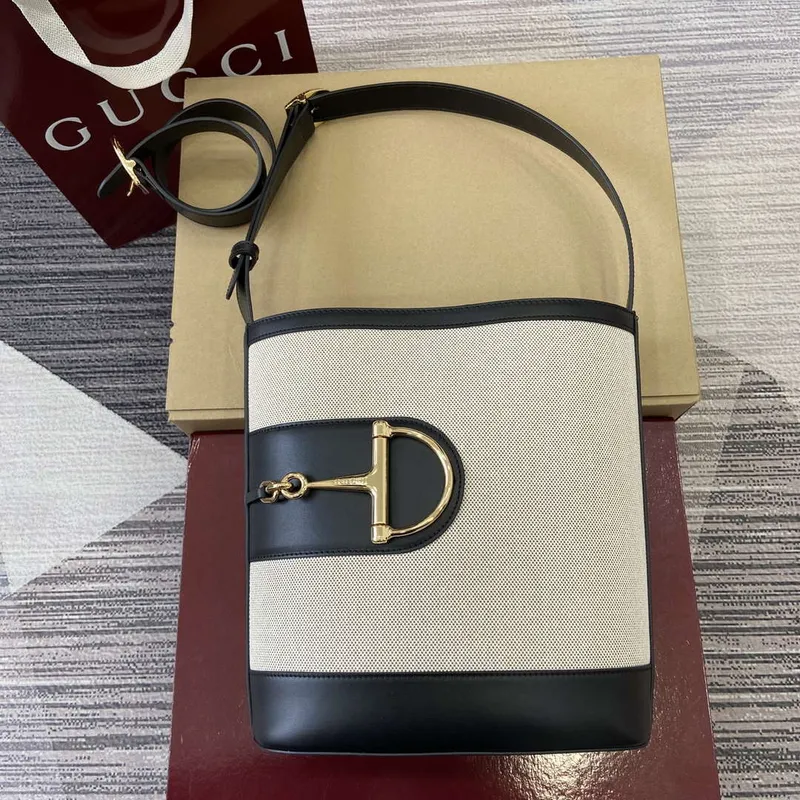 Gucci 833660 Gucci 73 Střední kbelík Taška Přírodní plátno