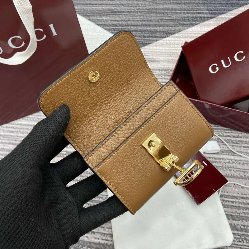 Gucci 828148 Gucci Softbit Karta Pouzdro Hnědé